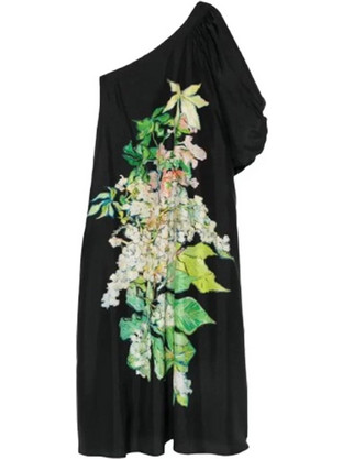 Psophia Midi Καλοκαιρινό Καθημερινό Φόρεμα Floral Μεταξωτό Μαύρο 224DRS2695-600