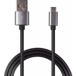 2GO 795812 Stainless USB-A to USB-C 1m Grey