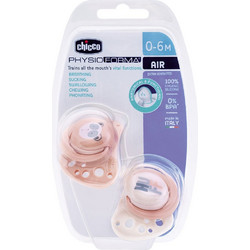 Chicco Physio Forma Air Ορθοδοντικές Πιπίλες Σιλικόνης 0-6m Panda Ροζ 2τμχ