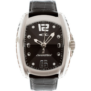 Chronotech Ψηφιακό Ανδρικό Ρολόι με Μαύρο Δερμάτινο Λουράκι RW0007