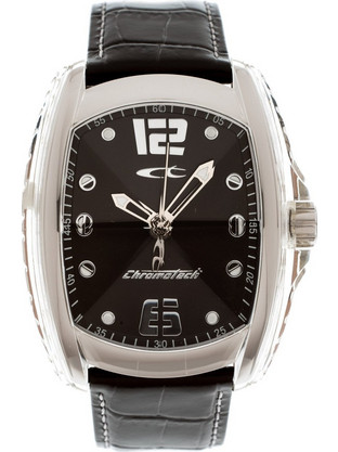 Chronotech Ψηφιακό Ανδρικό Ρολόι με Μαύρο Δερμάτινο Λουράκι RW0007