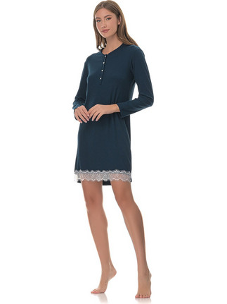 PNN Nightwear Kate Νυχτικό Εγκυμοσύνης Χειμωνιάτικο Navy Μπλε 1252-0105-1