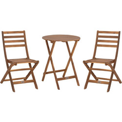 HomeMarkt Muyen Σετ Τραπεζαρία Κήπου Ξύλινο 3τμχ Καφέ HM10977
