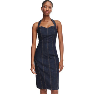Guess Alisa Midi Καλοκαιρινό Βραδινό Φόρεμα Τζιν Navy Μπλε W6YK07D1346-BFIN Guess Alisa Midi Καλοκαιρινό Βραδινό Φόρεμα Τζιν Navy Μπλε W6YK07D1346-BFIN