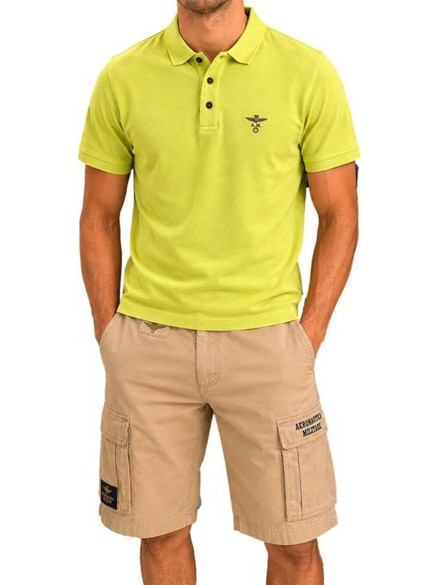 Aeronautica Militare Ανδρική Μπλούζα Polo Κοντομάνικη Lime PO1925-39342