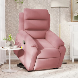 vidaXL Πολυθρόνα Relax με Υποπόδιο Ανακλινόμενη Βελούδινη Ροζ 3205107