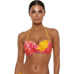 Bluepoint Sun Block Bikini Top Strapless Κίτρινο Φούξια 26066063C-08