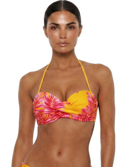 Bluepoint Sun Block Bikini Top Strapless Κίτρινο Φούξια 26066063C-08