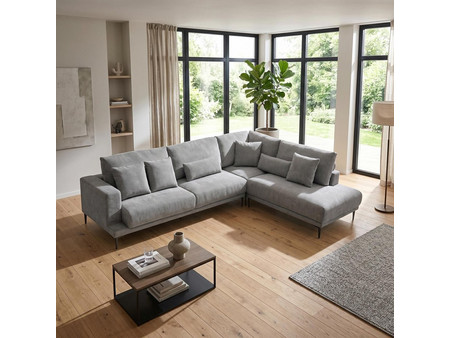 Pakoworld Maliva Γωνιακός Καναπές Αριστερή Γωνία Γκρι 280x210x100cm 074-000101
