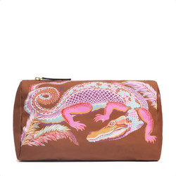 Inoui Editions Croco Γυναικείο Νεσεσέρ 30x12x17cm Καφέ