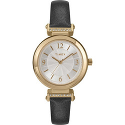 Timex Γυναικείο Ρολόι με Μαύρο Δερμάτινο Λουράκι TW2W96400