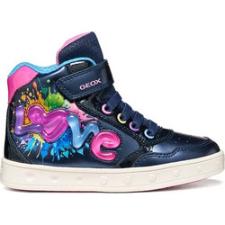 Geox Love Παιδικά Sneakers Μποτάκια με Φωτάκια Navy Μπλε J668WB0NFKCC4243