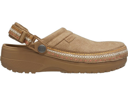 Crocs Men Crafted Vegan Suede Stitch Clog Sepia 214048-2EY