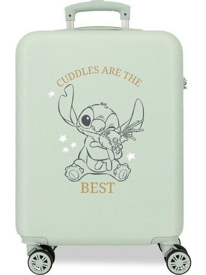 Joumma Stitch Cuddles Παιδική Βαλίτσα Καμπίνας με 4 Ρόδες Πράσινο Mint