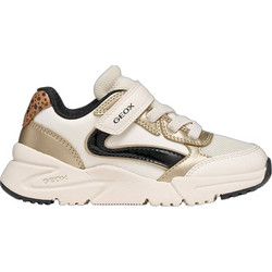 Geox Loftus Παιδικά Sneakers Μπεζ Χρυσά Μαύρα J46M2A0FUNFC1M2U
