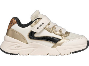 Geox Loftus Παιδικά Sneakers Μπεζ Χρυσά Μαύρα J46M2A0FUNFC1M2U