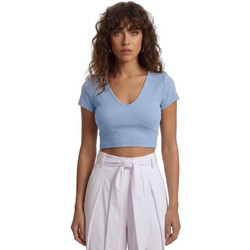 Helmi Γυναικείο Καλοκαιρινό Crop Top Ριπ Γαλάζιο 57-03-009