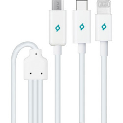 Ttec Regular Cable USB-A to USB-C / Micro-USB / Lightning 1m White 145056892