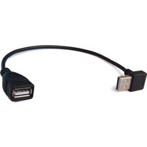 Powertech CAB-U069 Καλώδιο Angle 90° USB-A Male 2.0 to USB-A Female 0.2m Black