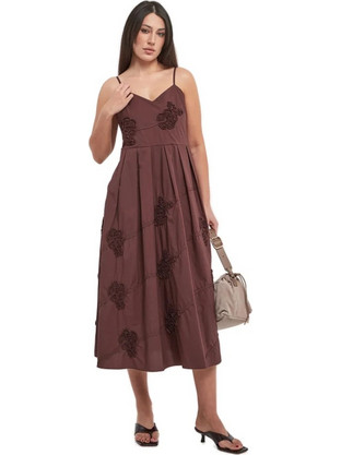 Marella Midi Καλοκαιρινό Καθημερινό Φόρεμα Καφέ 2613221052-003