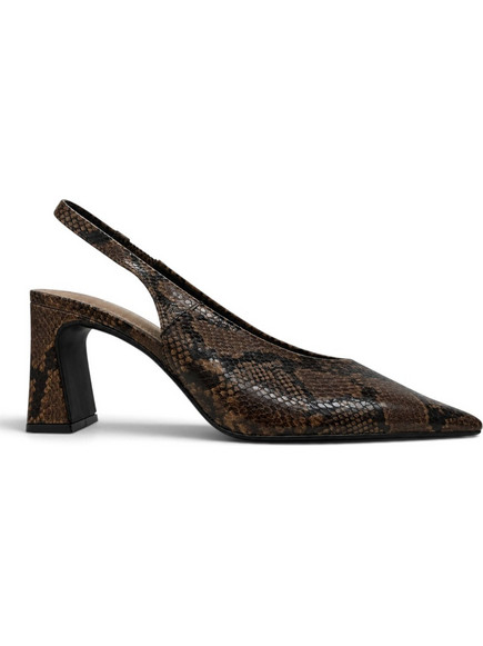 Corina Γόβες Slingback με Χοντρό Ψηλό Τακούνι Σοκολατί M6701