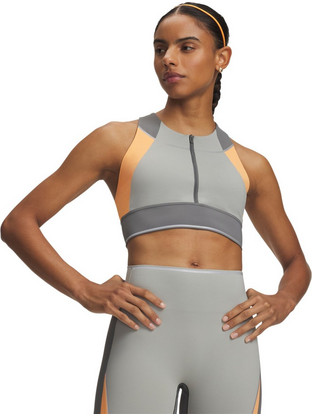 Under Armour Halo Colorblock Tank Αθλητικό Μπουστάκι με Μέτρια Στήριξη Γκρι 6011040-709