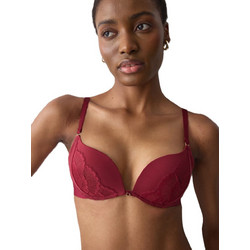 Triumph Love in Lace Σουτιέν για Βαθύ Ντεκολτέ με Ελαφριά Ενίσχυση με Μπανέλα Κόκκινο 10229134
