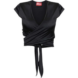 Diesel Γυναικείο Χειμερινό Crop Κρουαζέ Top Μαύρο W26A240360PKAT-9XX