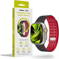 Mobile Origin Magnetic Λουράκι Σιλικόνης Black / Red (Apple Watch 42 / 44 / 45 / 46 / 49mm)