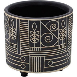 Estheti Κασπώ Πήλινο Μαύρο Μπεζ 10.5x9.5cm 819-00495