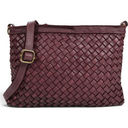 Passaggio Leather Γυναικείο Τσαντάκι Χιαστί από Δερματίνη Μπορντό με Στενό Λουρί 5186-KR-09
