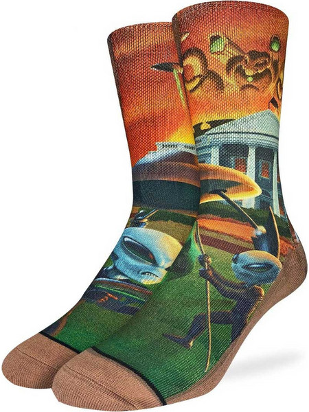 Good Luck Sock Alien Invasion Ανδρικές Κάλτσες Ψηλές με Σχέδια Πολύχρωμες GLS-4295