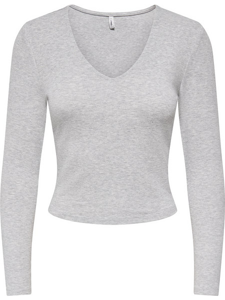 Only Γυναικείο Χειμερινό Crop Top Βαμβακερό Γκρι 15386480