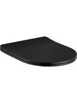 Ravenna Nakama Καπάκι Λεκάνης D-Shape Πλαστικό Slim Soft Close Μαύρο 43.5x36cm
