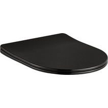 Ravenna Nakama Καπάκι Λεκάνης D-Shape Πλαστικό Slim Soft Close Μαύρο 43.5x36cm