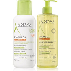 A-Derma Exomega Control Emollient Shower Oil 500ml + Cream 400ml