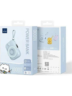 WiWu Wi-P041 Wireless Power Bank 10000mAh 22.5W με Ενσωματωμένο Καλώδιο USB-C Blue