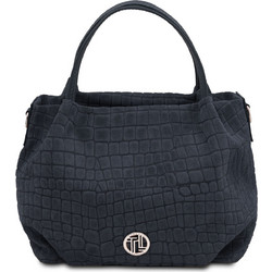Tuscany Leather Nora Cocoon Γυναικεία Τσάντα Χειρός Σουέτ Navy Μπλε TL142659