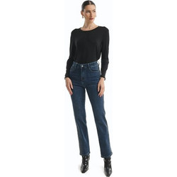 Fibes Fashion Ψηλόμεσο Γυναικείο Τζιν Παντελόνι Slim Εφαρμογή Navy Μπλε 04-8179
