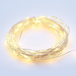 Aca 100 Χριστουγεννιάτικα Λαμπάκια LED σε Σύρμα Μπαταρίας Εξωτερικού Χώρου Θερμά Λευκά 10m X01100112