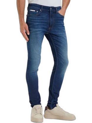 Calvin Klein Ανδρικό Τζιν Παντελόνι Ελαστικό Skinny Εφαρμογή Navy Μπλε LV04RH754G-EZS