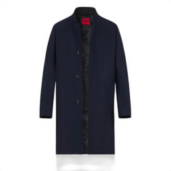 Hugo Ανδρικό Παλτό Μακρύ με Επένδυση Navy Μπλε 50569223-405