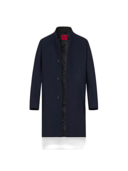 Hugo Ανδρικό Παλτό Μακρύ με Επένδυση Navy Μπλε 50569223-405
