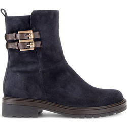Gabor Γυναικεία Μποτάκια Αστραγάλου Suede Navy Μπλε με Χοντρό Χαμηλό Τακούνι 800602-002