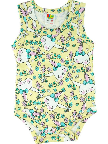 Biyo Kids Little Bunnies Φορμάκι Εσώρουχο Αμάνικo για Κορίτσι Κίτρινο 38650