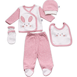 Ebita Σετ Ρούχων για Νεογέννητο Κορίτσι Rabbit Ροζ 5τμχ ΜΙ-43
