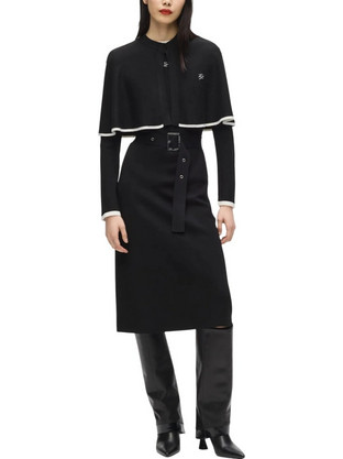 Karl Lagerfeld Midi Καθημερινό Φόρεμα Μεταξωτό Μαύρο B4W13027-998