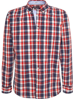 Pepe Jeans Ανδρικό Πουκάμισο Βαμβακερό Καρό Μακρυμάνικο Κανονική Γραμμή Κόκκινο PM307031-0AA