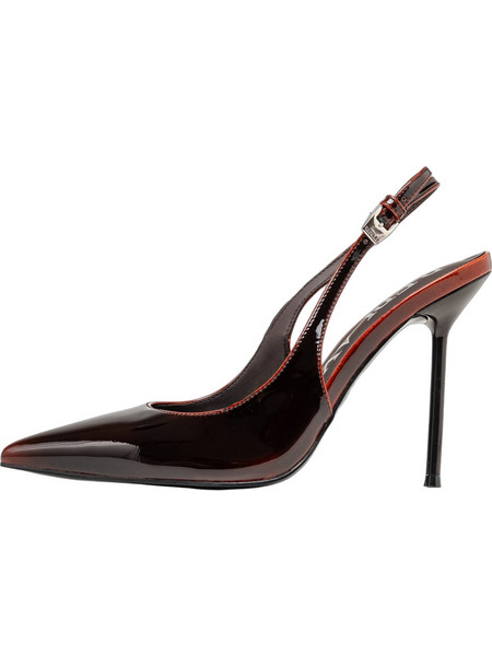 Replay Γόβες Slingback Λουστρίνι με Τακούνι Στιλέτο Σοκολατί GWH0C-002-C0000S-C07S