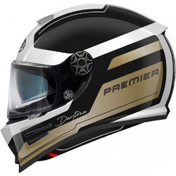 Premier Commander DA19BM White Black Gold Κράνος Μηχανής Full Face 1470gr